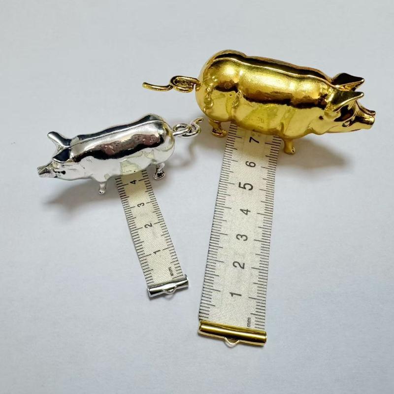 Tape Measure - Vintage varkensvormig mini-meetlint van metaal, zacht