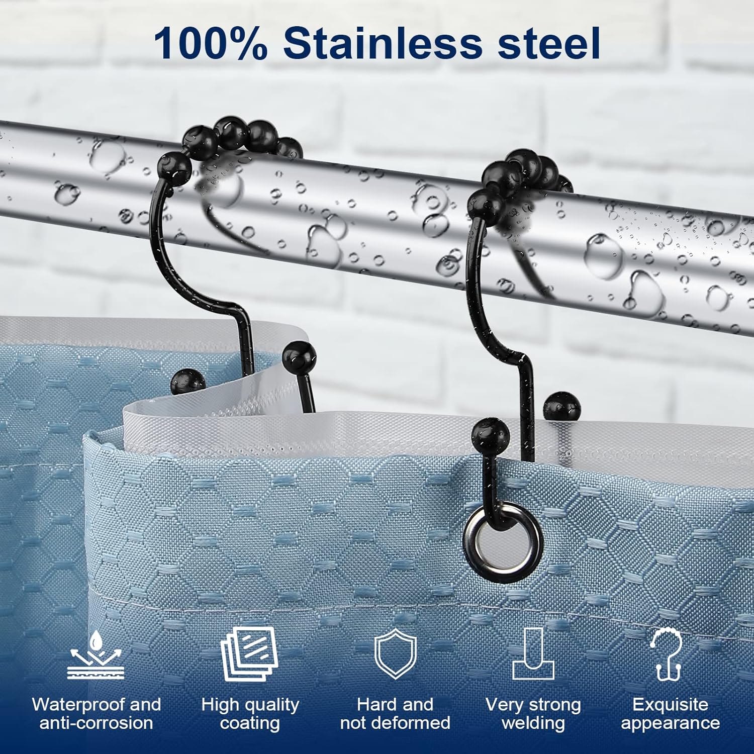 Douchegordijnhaak, stevige dub - Curtain Rods recensie en prijs