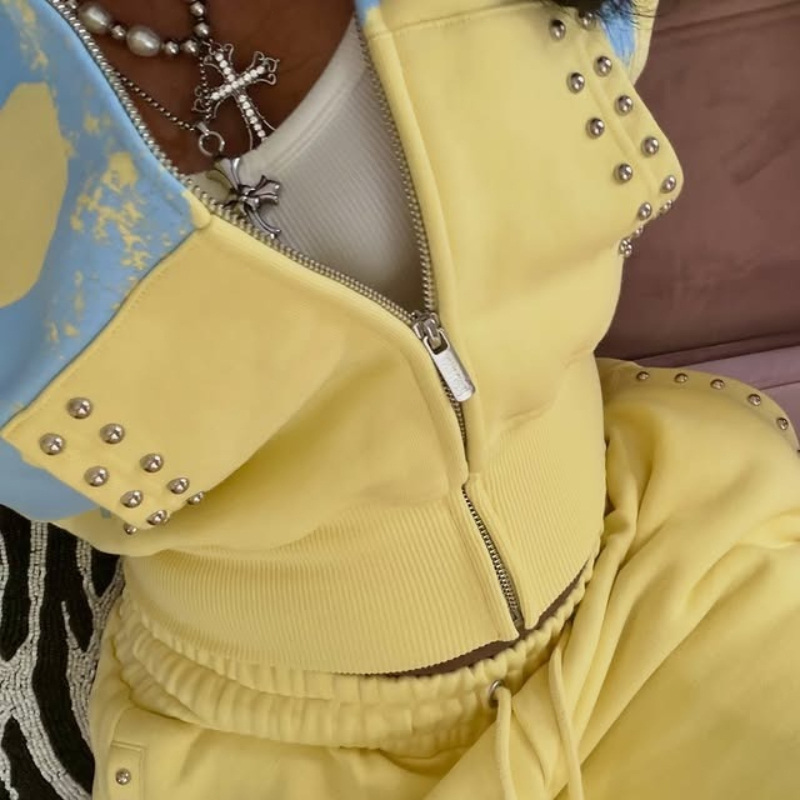 2-delige hoodie set, geel, zac - Wallpaper recensie en prijs