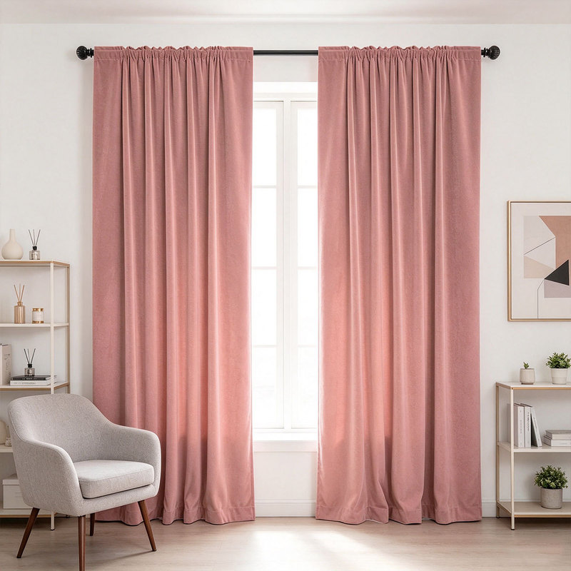 2 stuks effen fluwelen gordijn - Curtain Rods recensie en prijs