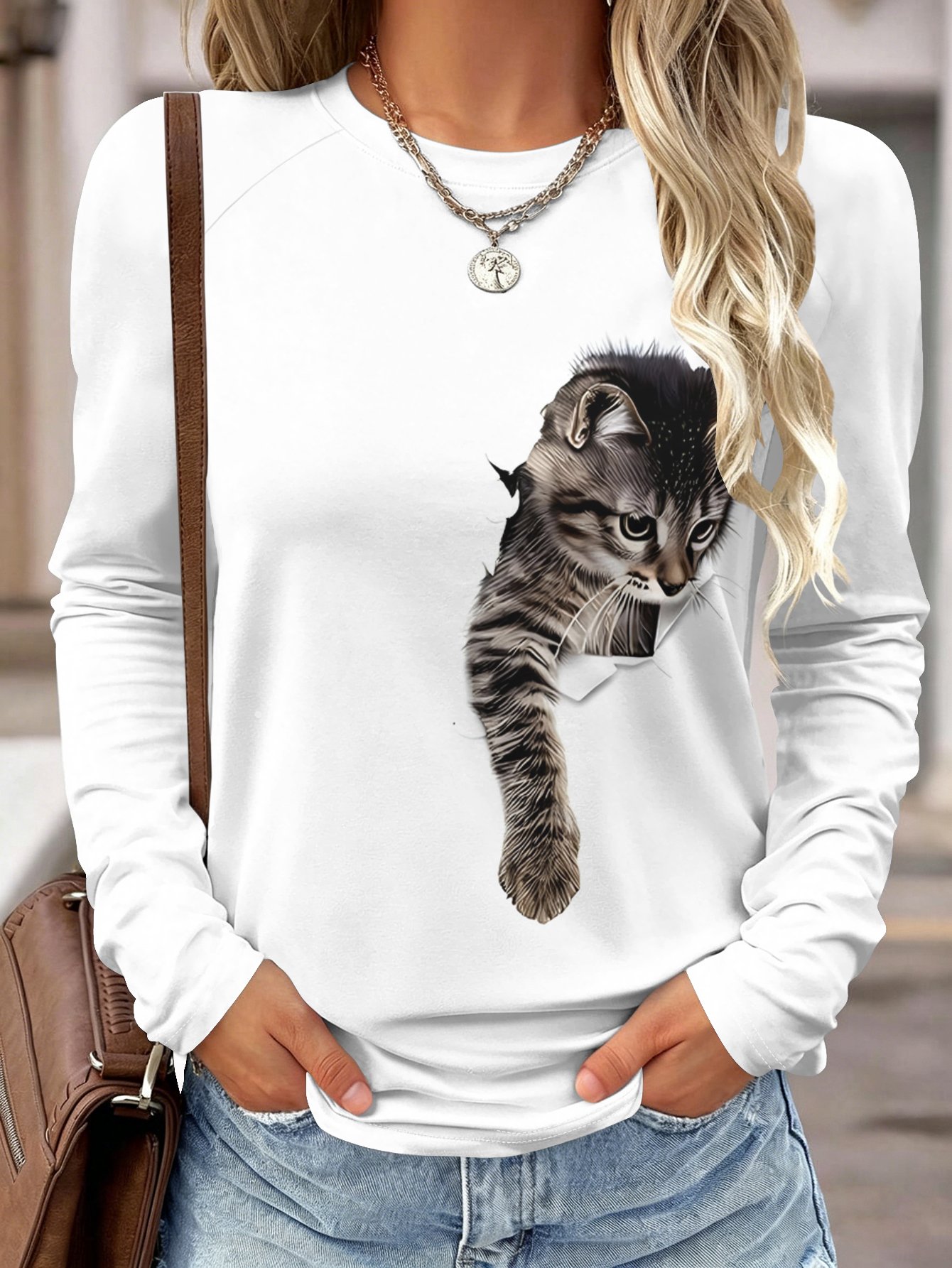 Damesblouse met lange mouwen,  - Wallpaper recensie en prijs